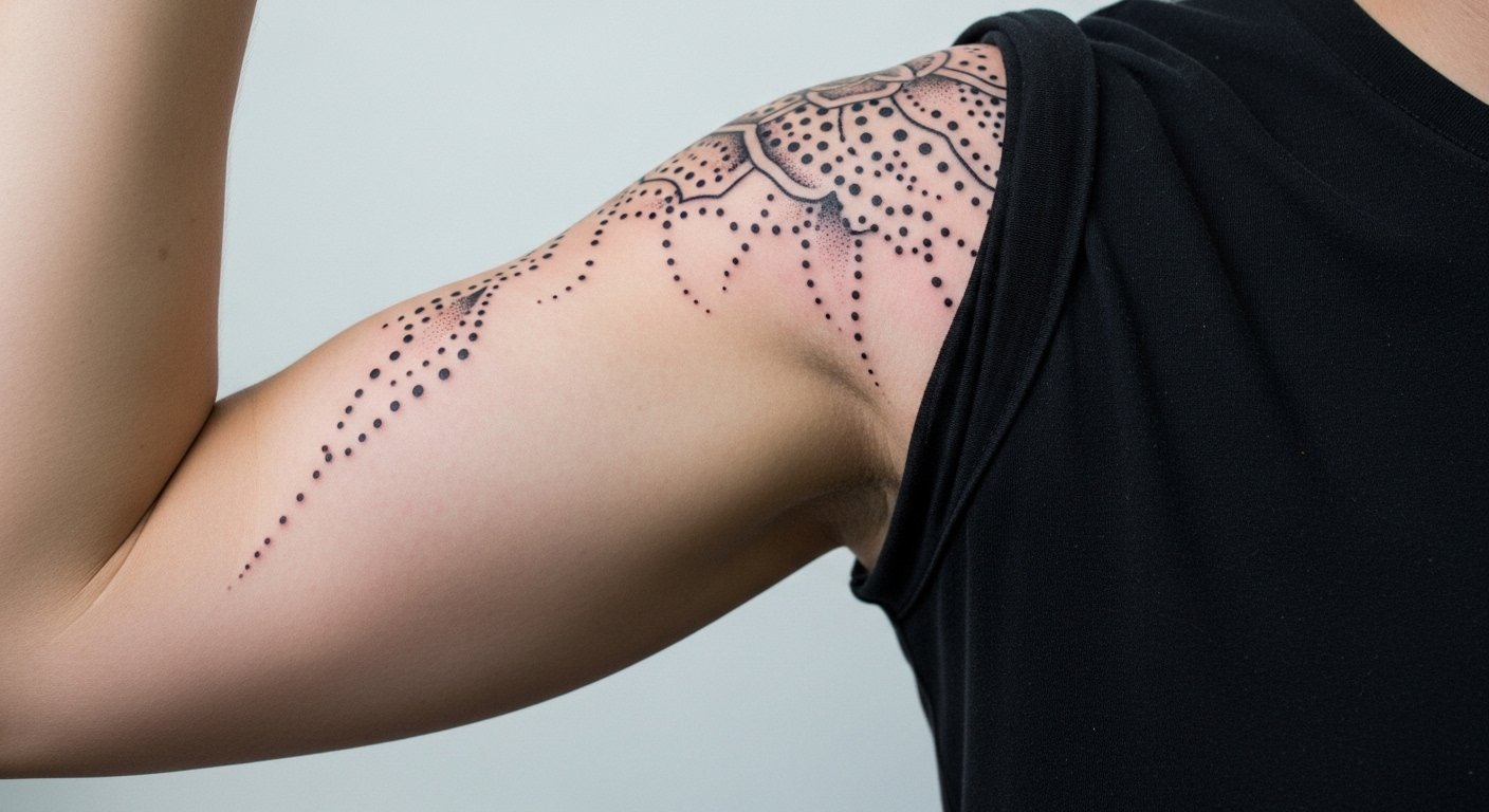17 Dotwork Bicep Tattoo Women That Feel Unique