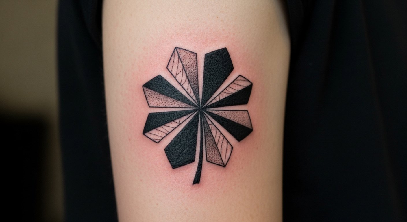 17 Geometric Black Clover Tattoo Ideas for Fans